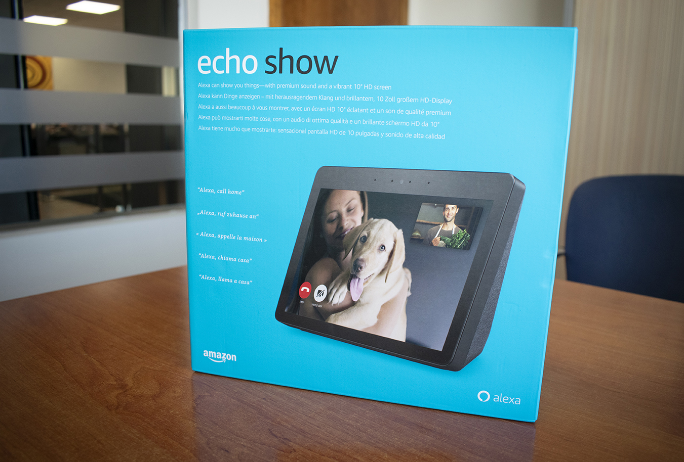 Amazon Echo Show stand-up box