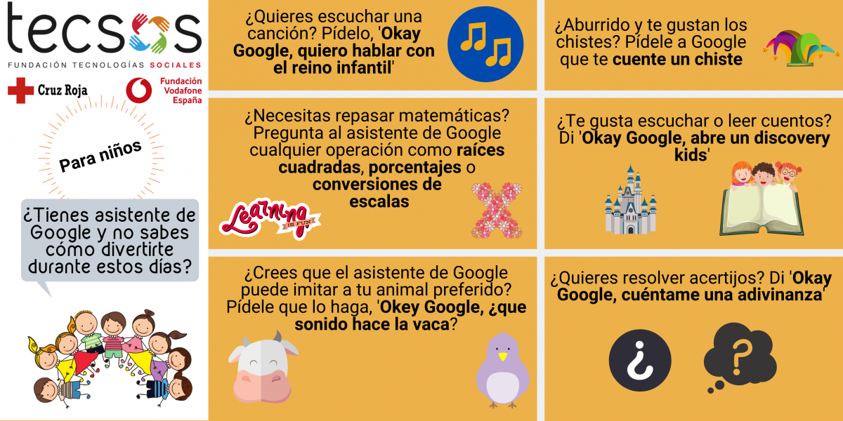 Infografía de Google Assistant para niños