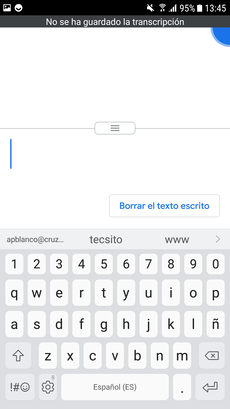 Inserción de texto por teclado