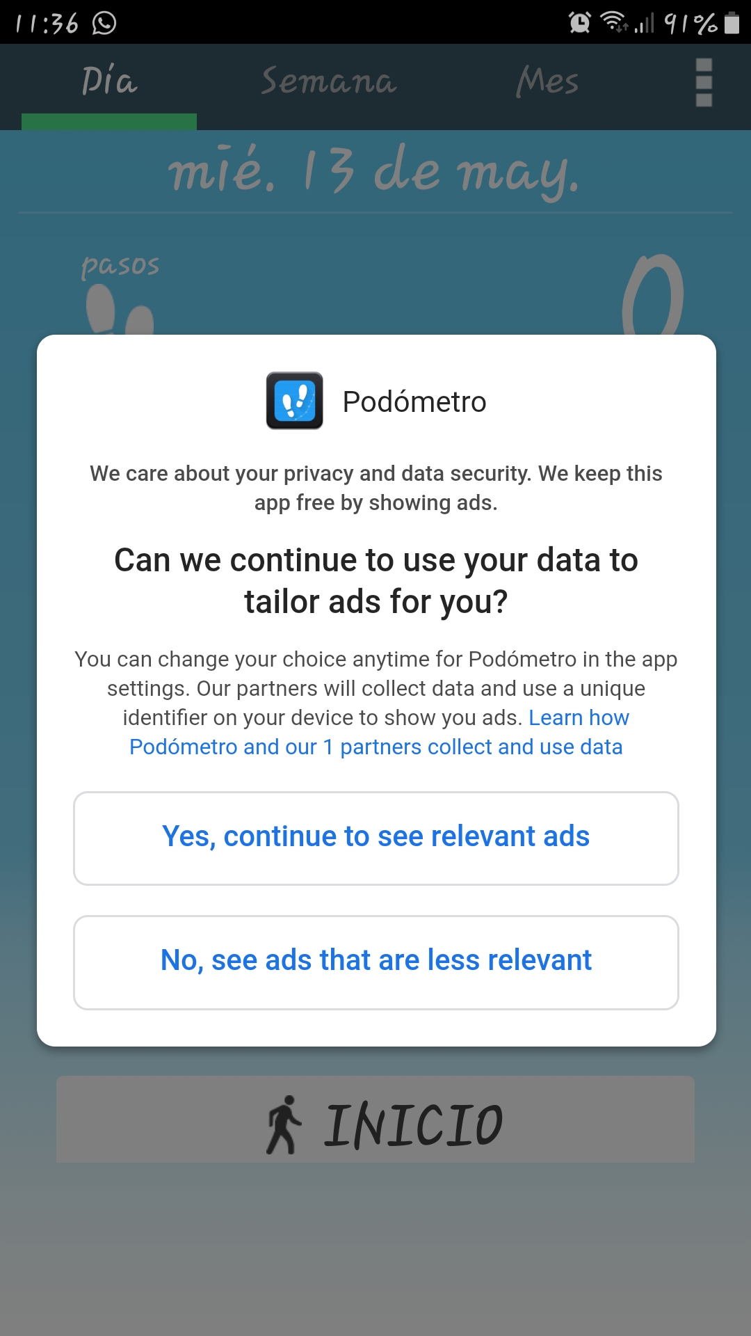 Permissions for personalized ads