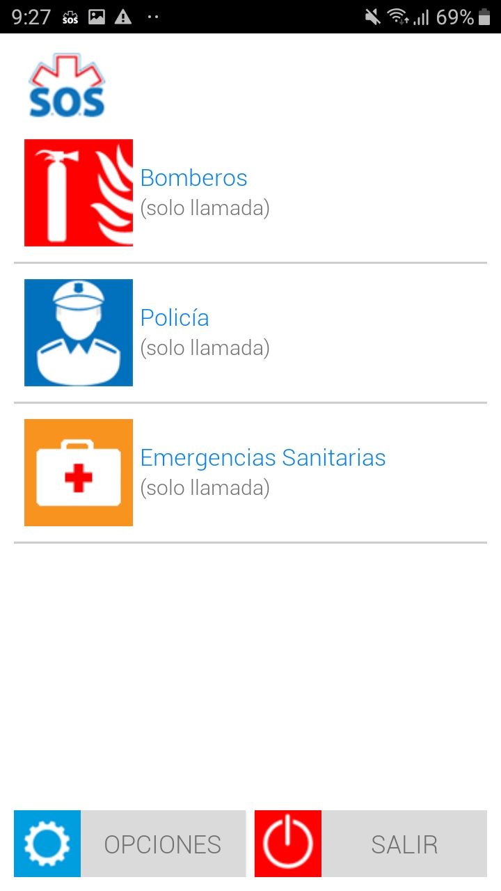 Ejemplo de servicios de emergencias disponibles