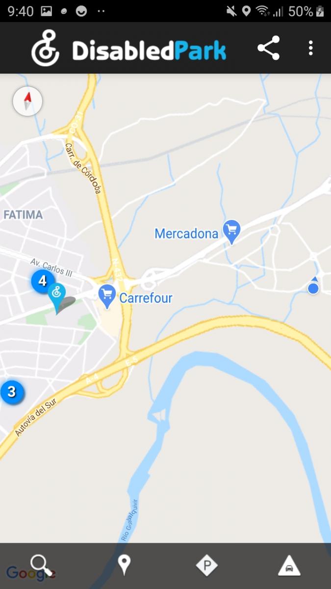 Example of parking search using our location