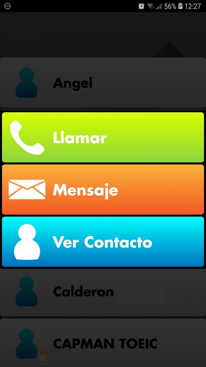 Image button call, message and view contact
