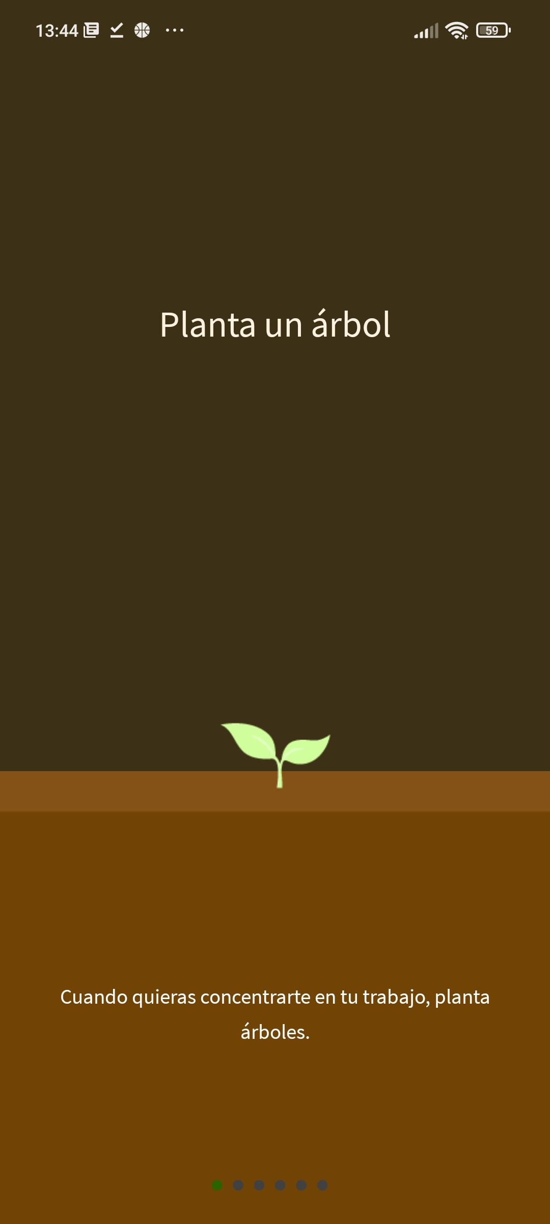 Image showing a newly planted tree in the app.