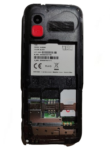 Image showing the back of the SIM and SD slots