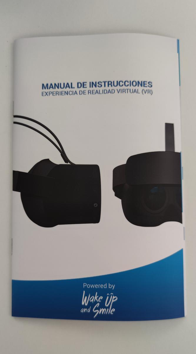 Imagen del manual de instrucciones de la experiencia VR.