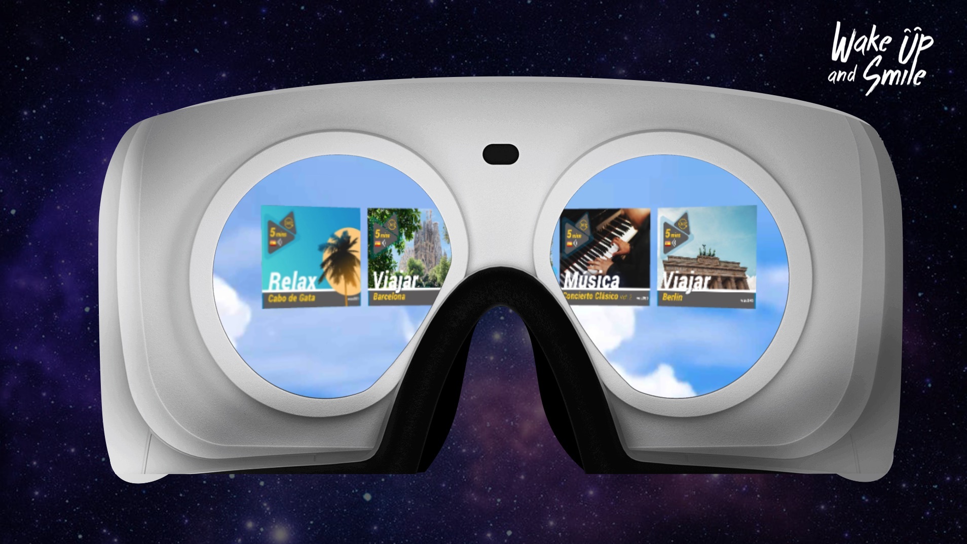 Image showing an example of the menus that can be displayed on the VR headset.