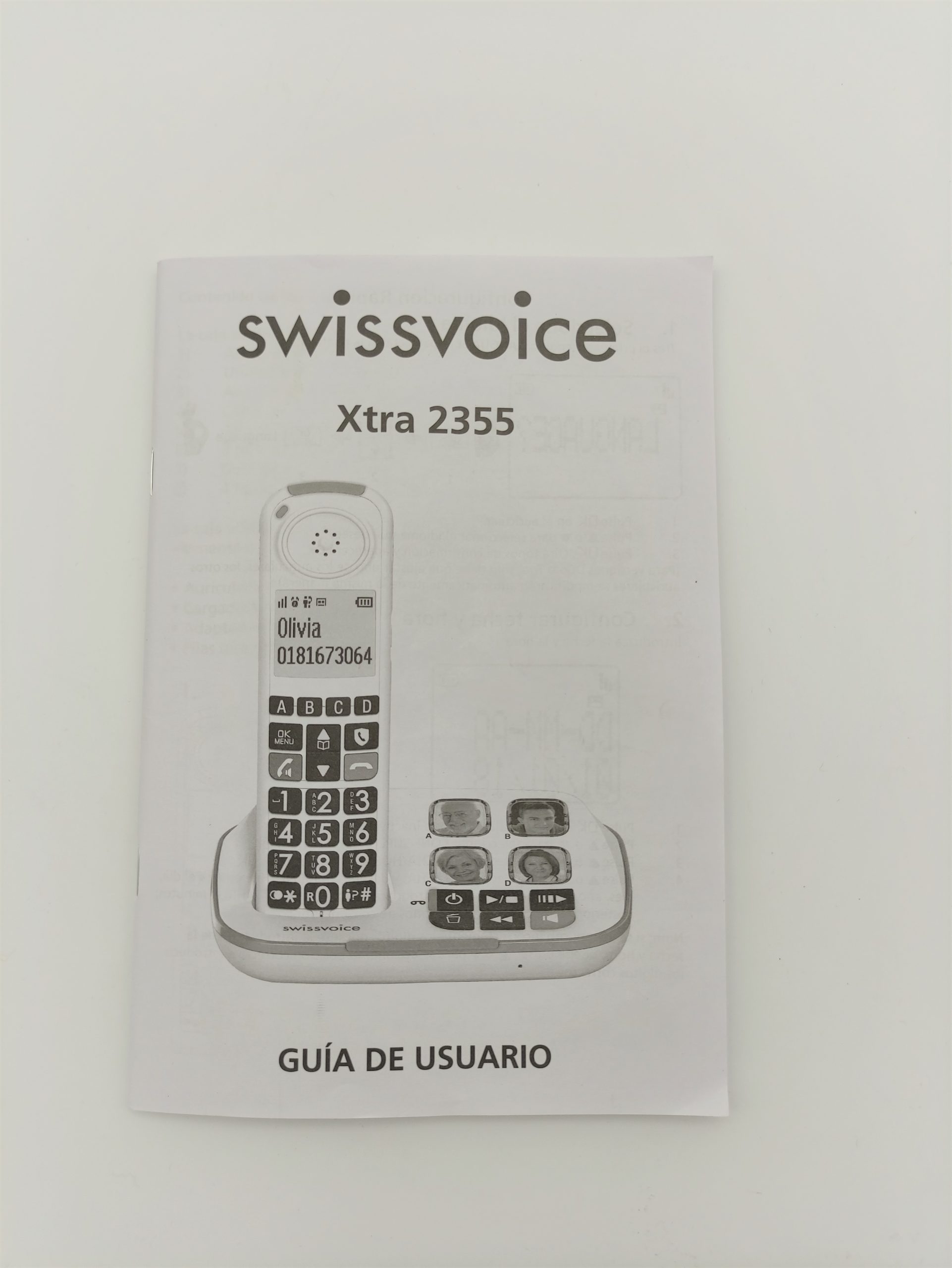 Telefone fixo sem fio para idosos com atendedor de chamadas Xtra 2355 da  Swissvoice