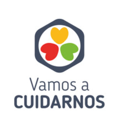 logo of the application, this being a circle with three hearts inside, one yellow, one green and one red.