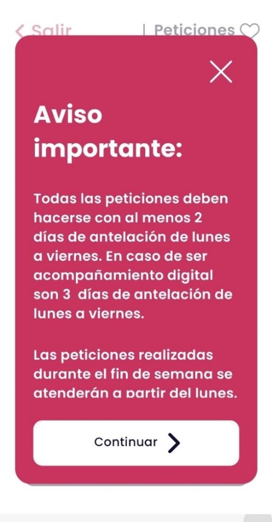 Ultima pagina del manual. En la parte superior está el texto final y en la parte inferior se encuentra el botón el siguiente ( en el centro)