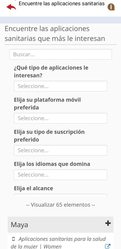 Se muestra el filtrador. Así, se encuentran de arriba a abajo, en el orden mencionado, los filtros a completar.