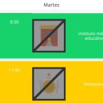 Se muestra la agenda en el modo diario. Hay lo mismo botones en las partes superiores.