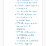 Se muestra un listado con los cursos con los que cuenta la app.