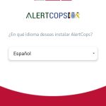 Image of the screen where you can choose the language of AlertCops