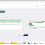 Sección para obtener sugerencias para corregir el texto. A mano izquierda se encuentra el texto subido a web y a mano derecha el texto corregido. Además, estas sugerencias son subrayadas en verde. Abajo del texto sugerido se encuentra una leyenda donde indica que si lo subraya en amarillo es que necesita adaptación manual, en verde es la sugerencia propuesta y en morado es que hay mas de una sugerencia propuesta.