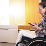 Person with reduced mobility using a mobile