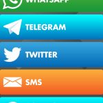 Imagen del menú mensajería de la aplicación Help Launcher donde se muestra aplicaciones como Whatsapp, Telegram, entre otras.