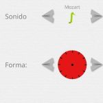 Pagina principal de parámetros, arriba se encuentra el selector de sonido, en el centro el de la forma del reloj y en la parte de abajo el selector del color