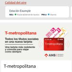 Pantalla información tarjeta movilidad metropolitana