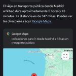 Conversación con Gemini. En la parte superior tenemos una breve introducción de Gemini de lo que va a mostrar. En la parte central tenemos un mapa generado con Google Maps. En la parte inferior tenemos un cuadro de texto para poder seguir preguntándole.