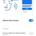 Imagen de la pantalla de activación de Voice Access
